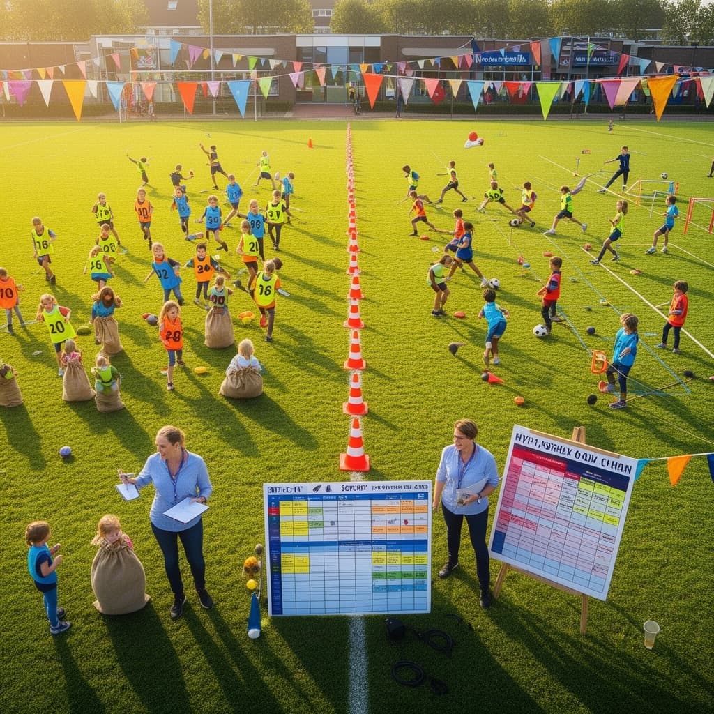 Basisschoolkinderen op een sportdag