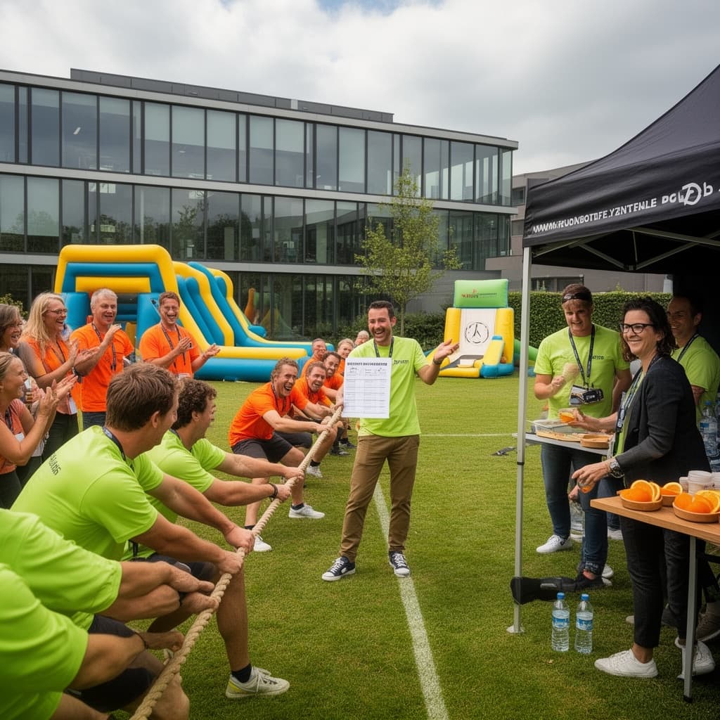 Collega's tijdens een bedrijfssportdag