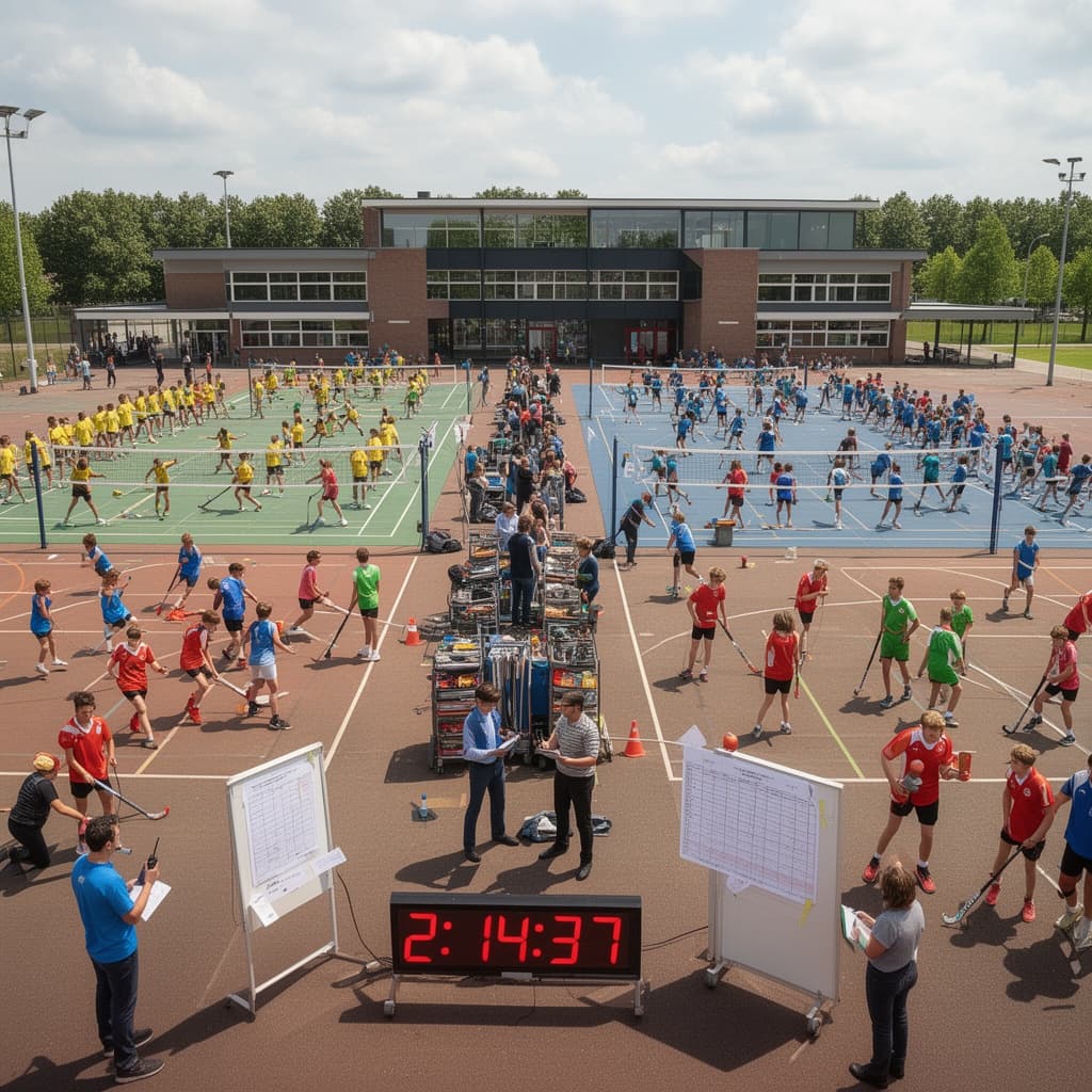 Middelbare scholieren tijdens een sportdag